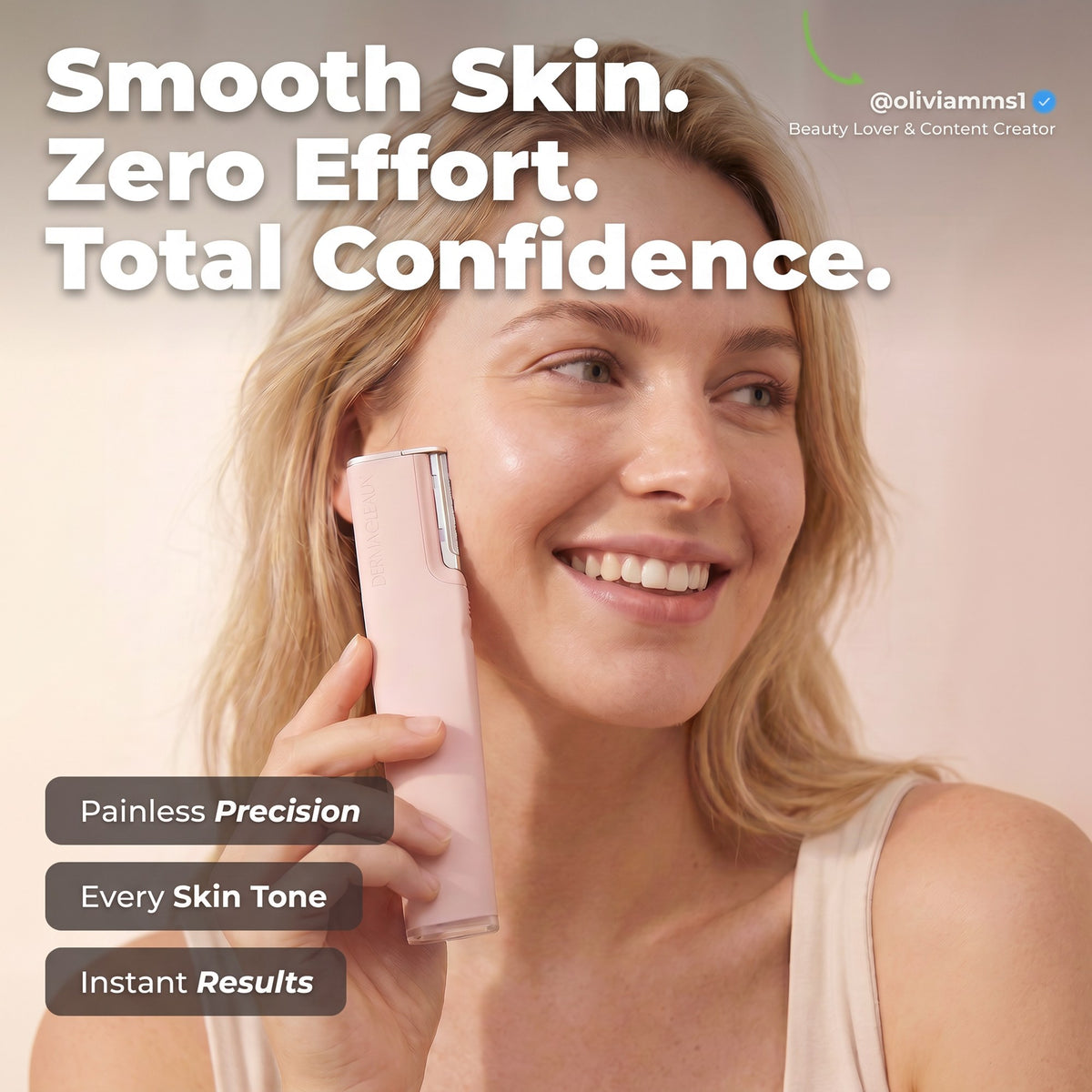 Smooth skin, zero effort — GLEAUX ONE+ in use